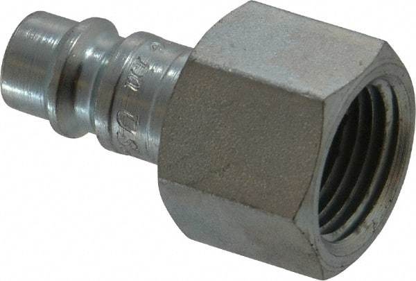 Coilhose Pneumatics - 3/8 Female NPT European High Flow Pneumatic Hose Connector - Plated Steel, 1/4" Body Diam - Eagle Tool & Supply