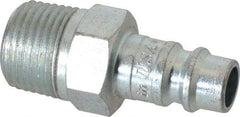 Coilhose Pneumatics - 3/8 Male NPT European High Flow Pneumatic Hose Connector - Plated Steel, 1/4" Body Diam - Eagle Tool & Supply