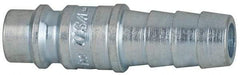Coilhose Pneumatics - Hose Barb European High Flow Pneumatic Hose Connector - Plated Steel, 1/4" Body Diam, 3/8" Hose ID - Eagle Tool & Supply