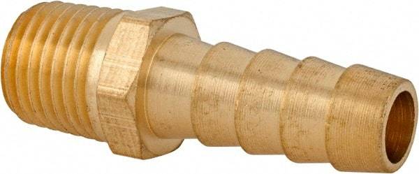 Cerro - 1/4 NPT Thread Hose Barb x Male NPT Connector - 3/8" ID Hose, Brass - Eagle Tool & Supply