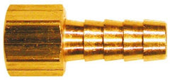 Cerro - 1/4 NPTF Thread Hose Barb x Female NPT Connector - 3/16" ID Hose, Brass - Eagle Tool & Supply