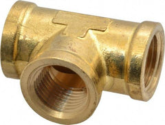 Cerro - 3/8 Female Thread, Brass Industrial Pipe Female Tee - FNPTF, 1,200 psi - Eagle Tool & Supply