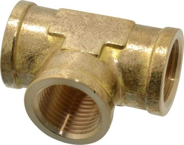 Cerro - 1/2 Female Thread, Brass Industrial Pipe Female Tee - FNPTF, 1,200 psi - Eagle Tool & Supply
