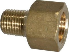 CerroBrass - 1/4 Male Thread x 3/8 Female Thread, Brass Industrial Pipe Adapter - Eagle Tool & Supply