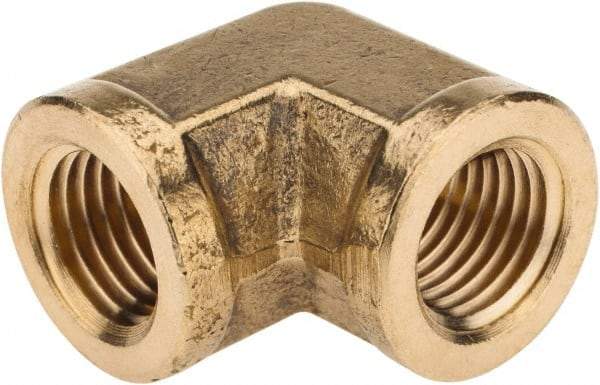 Cerro - 1/4 Female Thread, Brass Industrial Pipe 90° Female Elbow - FNPTF, 1,200 psi - Eagle Tool & Supply
