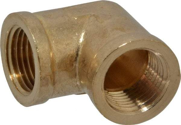 Cerro - 3/8 Female Thread, Brass Industrial Pipe 90° Female Elbow - FNPTF, 1,200 psi - Eagle Tool & Supply