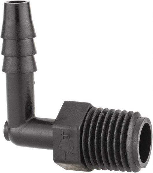 NewAge Industries - 1/4" Barb, 1/4 NPT, Multiple Barbed Tube Elbow - Polyethylene, Male - Eagle Tool & Supply