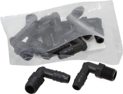 NewAge Industries - 3/8" Barb, 1/4 NPT, Multiple Barbed Tube Elbow - Polyethylene, Male - Eagle Tool & Supply