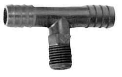 NewAge Industries - 1/4" Barb, 3/8 NPT, Multiple Barbed Tube Tee - Polyethylene, Male - Eagle Tool & Supply