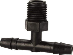 NewAge Industries - 1/4" Barb, 1/4 NPT, Multiple Barbed Tube Tee - Polyethylene, Male - Eagle Tool & Supply