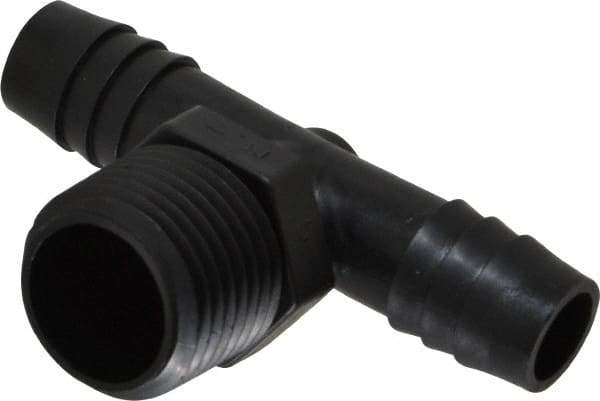 NewAge Industries - 1/2" Barb, 1/2 NPT, Multiple Barbed Tube Tee - Polyethylene, Male - Eagle Tool & Supply