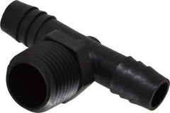 NewAge Industries - 1/2" Barb, 1/2 NPT, Multiple Barbed Tube Tee - Polyethylene, Male - Eagle Tool & Supply