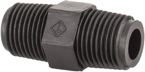 NewAge Industries - Polyethylene Threaded Tube Hex Nipple - 1/8" ID x 1/8" OD - Eagle Tool & Supply