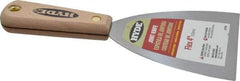 Hyde Tools - 4" Wide Steel Putty Knife - Flexible, Hardwood Handle, 7-3/4" OAL - Eagle Tool & Supply