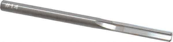 Hertel - #14 Solid Carbide 4 Flute Chucking Reamer - Straight Flute, Straight Shank, 7/8" Flute Length, 2-3/4" OAL - Eagle Tool & Supply