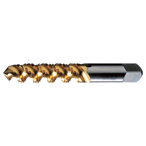 ‎#6-32 UNC 2 Flute H3 Bottoming HSS High Helix Spiral Flute Tap- TiN - Exact Industrial Supply