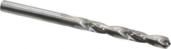 Hertel - 3/16" 118° Solid Carbide Jobber Drill - Bright Finish, Right Hand Cut, Spiral Flute, Straight Shank, 2-3/4" OAL, Standard Point - Eagle Tool & Supply