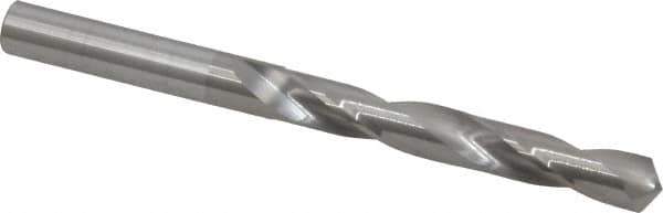Hertel - 21/64" 118° Solid Carbide Jobber Drill - Bright Finish, Right Hand Cut, Spiral Flute, Straight Shank, 4" OAL, Standard Point - Eagle Tool & Supply