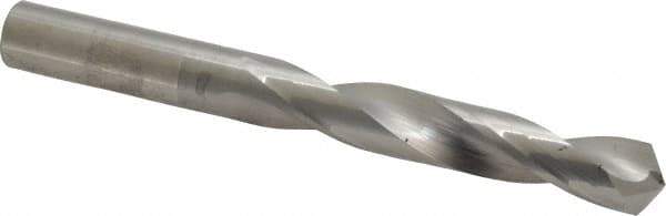 Hertel - 1/2" 118° Solid Carbide Jobber Drill - Bright Finish, Right Hand Cut, Spiral Flute, Straight Shank, 4-3/4" OAL, Standard Point - Eagle Tool & Supply