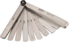 SPI - 13 Piece, 0.0015 to 0.2" Thick, Parallel Feeler Gage Set - 4-1/4" Leaf Length, 1/2" Wide, Tempered Steel - Eagle Tool & Supply