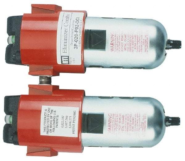 RTI Eliminizer - 1/2" 90 SCFM Air Dryer/Filter Unit - Polycarbonate, 11" Wide x 15-1/2" High - Eagle Tool & Supply