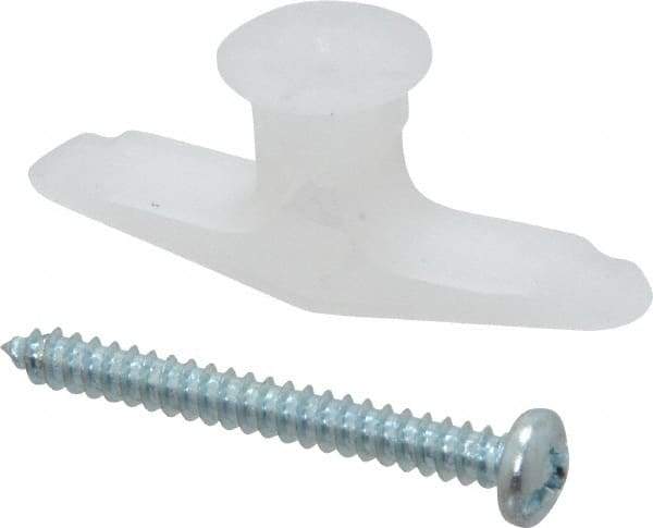 Toggler - #6 to 14 Screw, 5/16" Diam, 1-1/4" Long, 3/8 to 1/2" Thick, Plastic Toggle Drywall & Hollow Wall Anchor - 5/16" Drill, Plastic, Use in Drywall - Eagle Tool & Supply