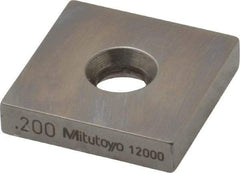 Mitutoyo - 0.2" Square Steel Gage Block - Accuracy Grade 0, Includes Certificate of Inspection - Eagle Tool & Supply