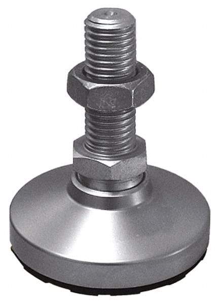 Gibraltar - 3/4-10 Bolt Thread, Studded Pivotal Stud Mount Leveling Pad & Mount - 7,400 Max Lb Capacity, 3" Base Diam - Eagle Tool & Supply