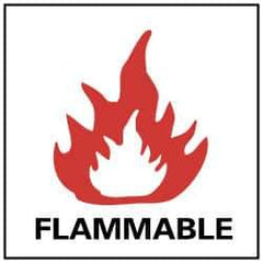 NMC - Flammable, Pressure Sensitive Vinyl Fire Sign - 7" Wide x 7" High - Eagle Tool & Supply