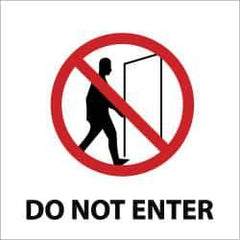 NMC - "Do Not Enter", 7" Long x 7" Wide, Pressure-Sensitive Vinyl Safety Sign - Square, 0.004" Thick, Use for Hazardous Materials - Eagle Tool & Supply