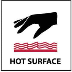 NMC - "Hot Surface", 7" Long x 7" Wide, Rigid Plastic Safety Sign - Square, 0.05" Thick, Use for Hazardous Materials - Eagle Tool & Supply