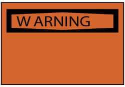 NMC - "WARNING", 7" Long x 10" Wide, Pressure-Sensitive Vinyl Safety Sign - Rectangle, 0.004" Thick, Use for Accident Prevention - Eagle Tool & Supply