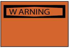 NMC - "WARNING", 7" Long x 10" Wide, Pressure-Sensitive Vinyl Safety Sign - Rectangle, 0.004" Thick, Use for Accident Prevention - Eagle Tool & Supply