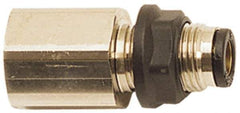 Legris - 5/32" Outside Diam, 1/4 NPT, Brass Push-to-Connect Tube Female Bulkhead - 290 Max psi - Eagle Tool & Supply