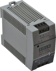 Sola/Hevi-Duty - 100 Watt, 3 to 2.5 Amp, 264 VAC, 375 VDC Input, 10 to 12 VDC Output, DIN Rail Power Supply - Screw Terminal Connection, 1 Output, 1.77 Inch Wide x 3.58 Inch Deep x 2.95 Inch High, Up to 80% Efficiency, 14 to 140°F, Green LED Display - Eagle Tool & Supply