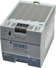 Sola/Hevi-Duty - 100 Watt, 4.20 Amp, 132 VAC, 264 VAC, 375 VDC Input, 24 to 28 VDC Output, DIN Rail Power Supply - Screw Terminal Connection, 1 Output, 2.85 Inch Wide x 3.8 Inch Deep x 2.95 Inch High, Up to 88% Efficiency, 14 to 140°F, Green LED Display - Eagle Tool & Supply