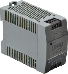 Sola/Hevi-Duty - 100 Watt, 5 Amp, 264 VAC, 375 VDC Input, 5 to 6 VDC Output, DIN Rail Power Supply - Screw Terminal Connection, 1 Output, 1.77 Inch Wide x 3.58 Inch Deep x 2.95 Inch High, Up to 80% Efficiency, 14 to 140°F, Green LED Display - Eagle Tool & Supply