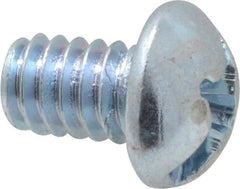 Value Collection - 1/4-20 UNC, 3/8" Length Under Head Slotted/Phillips Drive Machine Screw - Round Head, Grade J82 Steel, Zinc-Plated Finish, Without Washer - Eagle Tool & Supply