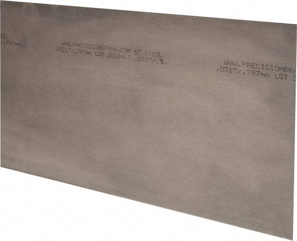 Precision Brand - 10 Piece, 18 Inch Long x 6 Inch Wide x 0.031 Inch Thick, Shim Sheet Stock - Steel - Eagle Tool & Supply