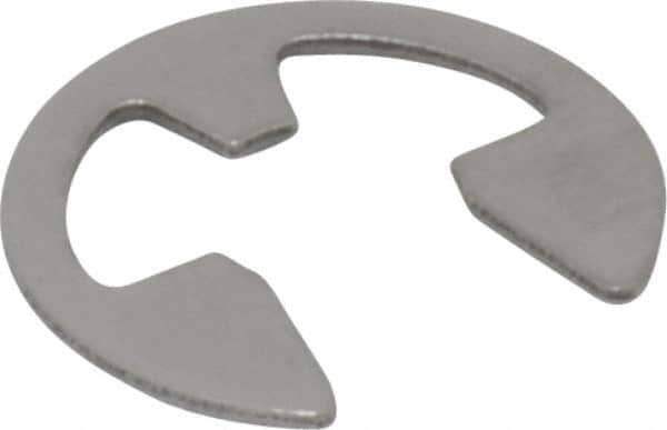 Rotor Clip - 5.33mm Groove Diam, 1/4" Shaft Diam, Passivated Stainless Steel, E Style External Retaining Rings - 0.029" Groove Width, 0.02" Groove Depth, 0.025" Ring Thickness, Grade 15-7 Grade 632 - Eagle Tool & Supply