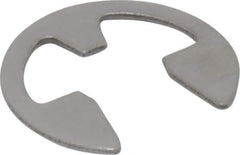 Rotor Clip - 5.33mm Groove Diam, 1/4" Shaft Diam, Passivated Stainless Steel, E Style External Retaining Rings - 0.029" Groove Width, 0.02" Groove Depth, 0.025" Ring Thickness, Grade 15-7 Grade 632 - Eagle Tool & Supply