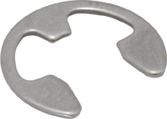 Rotor Clip - 7.7mm Groove Diam, 3/8" Shaft Diam, Passivated Stainless Steel, E Style External Retaining Rings - 0.039" Groove Width, 0.036" Groove Depth, 0.035" Ring Thickness, Grade 15-7 Grade 632 - Eagle Tool & Supply