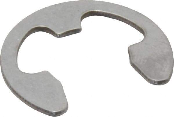 Rotor Clip - 10.06mm Groove Diam, 1/2" Shaft Diam, Passivated Stainless Steel, E Style External Retaining Rings - 0.046" Groove Width, 0.052" Groove Depth, 0.042" Ring Thickness, Grade 15-7 Grade 632 - Eagle Tool & Supply