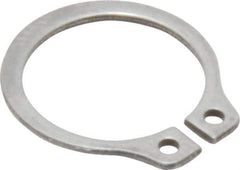 Rotor Clip - 11.89mm Groove Diam, 1/2" Shaft Diam, Passivated Stainless Steel, Snap External Retaining Rings - 0.039" Groove Width, 0.016" Groove Depth, 0.035" Ring Thickness, Grade 15-7 Grade 632 - Eagle Tool & Supply