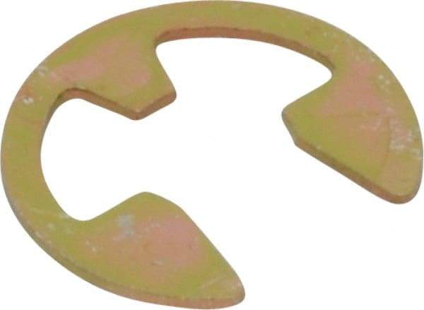 Rotor Clip - 5.33mm Groove Diam, 1/4" Shaft Diam, Cadmium-Plated Steel, E Style External Retaining Rings - 0.029" Groove Width, 0.02" Groove Depth, 0.025" Ring Thickness, Grade 1060-1090 - Eagle Tool & Supply