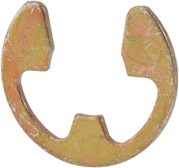 Rotor Clip - 7.7mm Groove Diam, 3/8" Shaft Diam, Cadmium-Plated Steel, E Style External Retaining Rings - 0.039" Groove Width, 0.036" Groove Depth, 0.035" Ring Thickness, Grade 1060-1090 - Eagle Tool & Supply