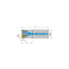 Indexable Square-Shoulder End Mill:  C211.40.R.04-15-B32-50,  32.0000'' Shank Dia,  Weldon Flat Shank Uses  4,  Normal Pressure,  110.00 mm OAL