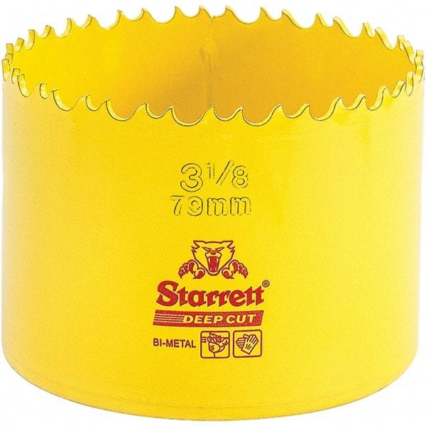 Starrett - 3-1/8" Diam, 2" Cutting Depth, Hole Saw - High Speed Steel Saw, Toothed Edge - Eagle Tool & Supply