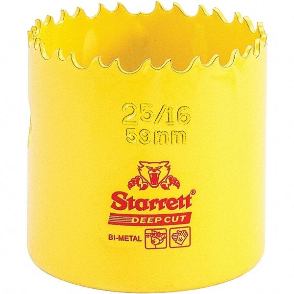 Starrett - 2-5/16" Diam, 2" Cutting Depth, Hole Saw - High Speed Steel Saw, Toothed Edge - Eagle Tool & Supply