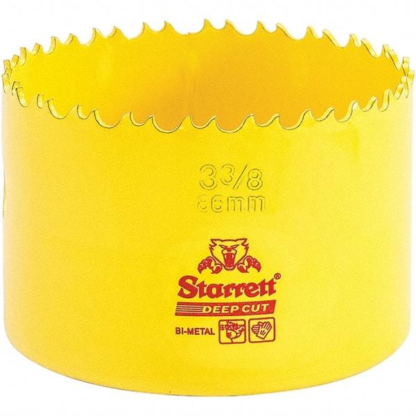 Starrett - 3-3/8" Diam, 2" Cutting Depth, Hole Saw - High Speed Steel Saw, Toothed Edge - Eagle Tool & Supply